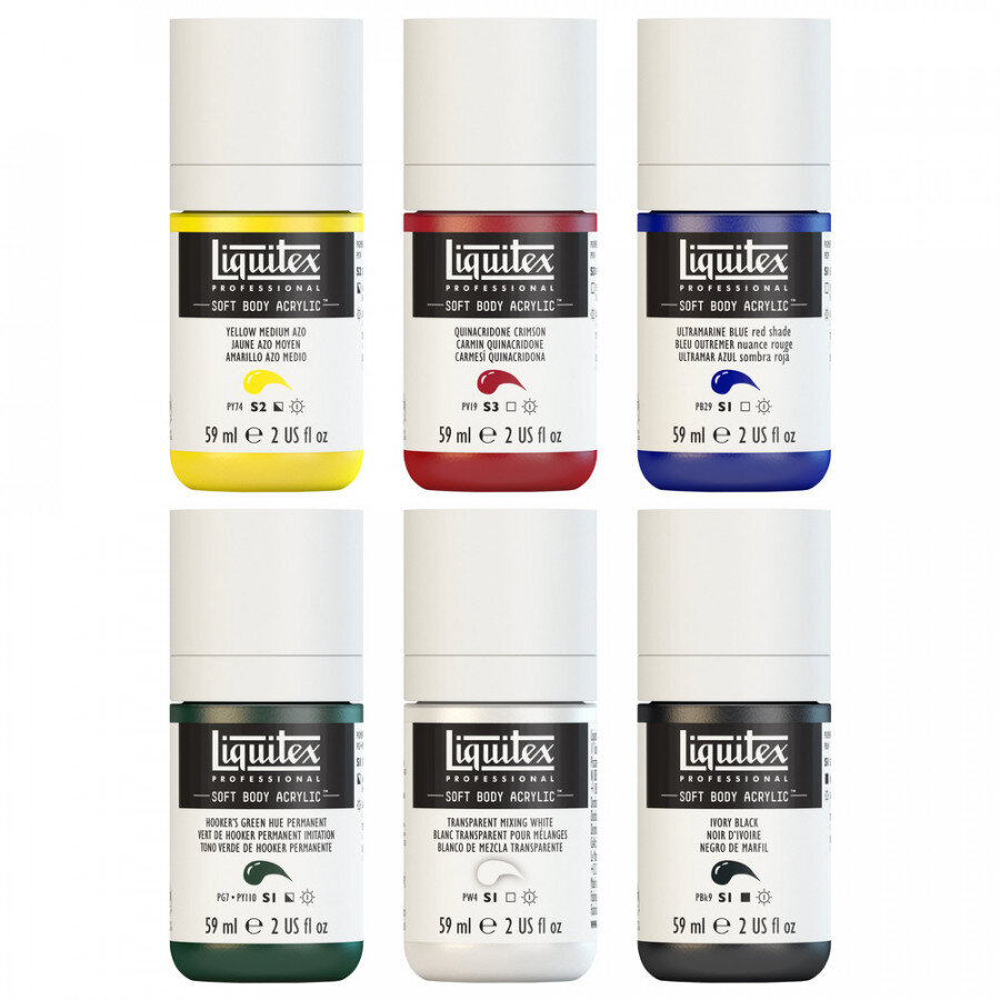 Liquitex Professional Soft Body Acrylic Mixing Set 6 x 59ml Clark Craft Products