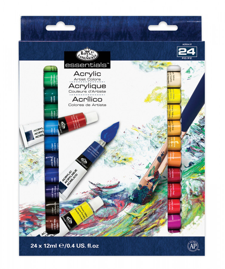 Royal & Langnickel Acrylic Paint Set 12ml x 24 Clark Craft Products