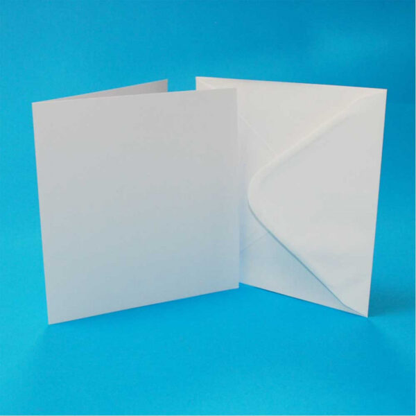 Pack of 50 5"x5" Blank Cards & Envelopes - White
