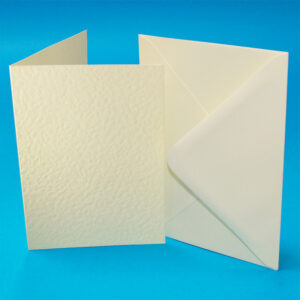 Pack of 10 C6 Cards & Envelopes - Ivory Hammer Effect - Image 1