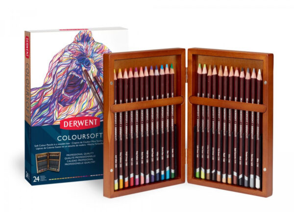 Derwent Coloursoft Pencil Wooden Box of 24