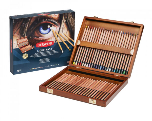 Derwent Lightfast Pencils Wooden Box of 48