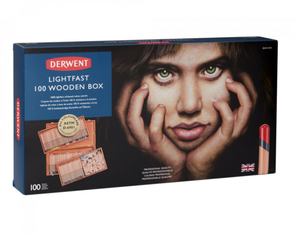 Derwent Lightfast Pencils Wooden Box of 100 - Image 8