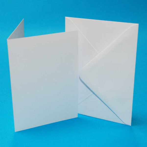 Pack of 50 C6 Blank Cards & Envelopes - White