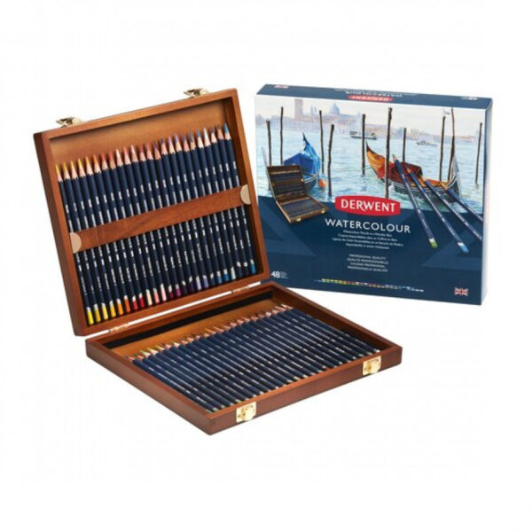 Derwent Watercolour Pencil Wooden Box of 48