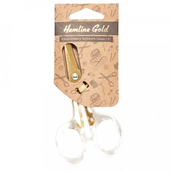 Hemline Gold Brushed Gold Embroidery Scissors 5"