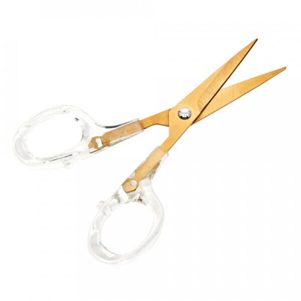 Hemline Gold Brushed Gold Embroidery Scissors 5" - Image 2