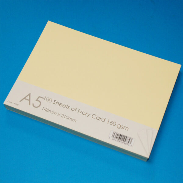 Pack of 100 Sheets of A5 Ivory Card