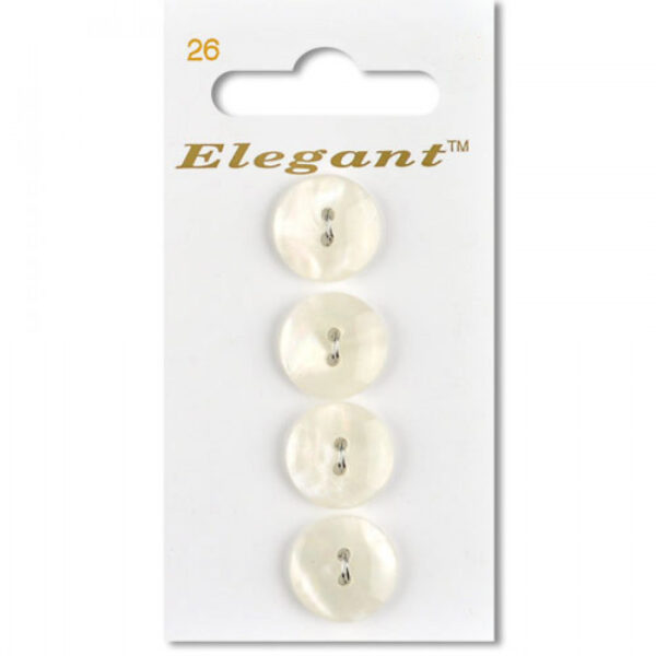 Sirdar Elegant Buttons - Ivory 2-Hole 16mm