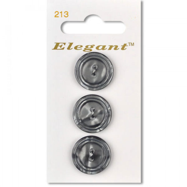 Sirdar Elegant Buttons - Grey 2-Hole     19mm