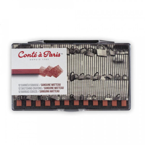 Conté à Paris Carrés Sketching Crayons Set of 12 Sanguine Watteau