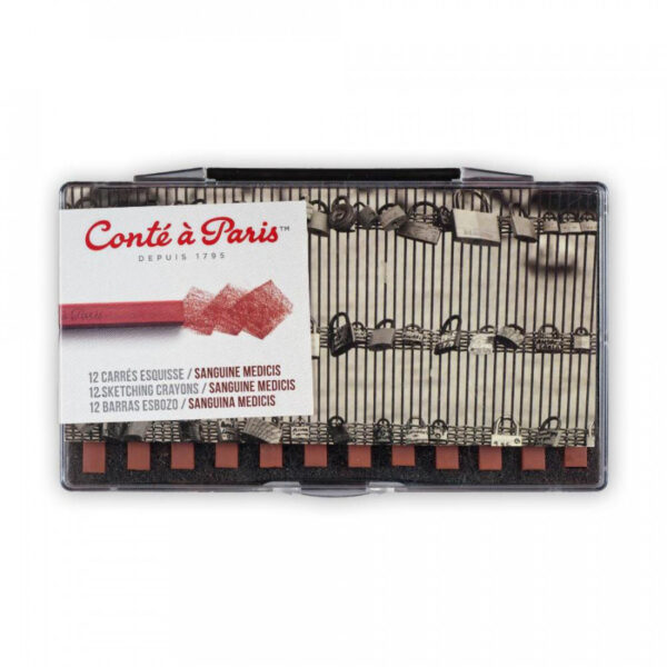 Conté à Paris Carrés Sketching Crayons Set of 12 Sanguine Medicis