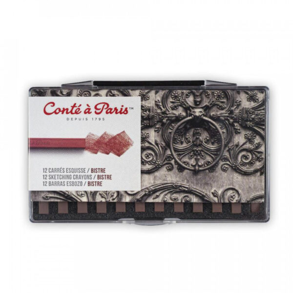 Conté à Paris Carrés Sketching Crayons Set of 12 Bistre
