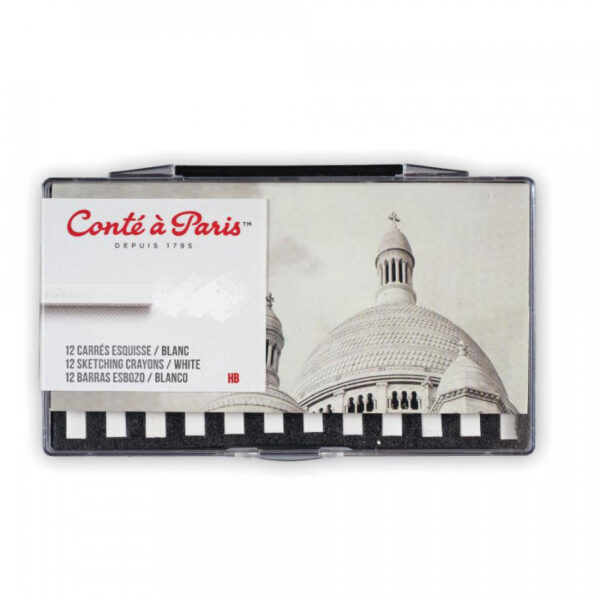 Conté à Paris Carrés Sketching Crayons Set of 12 White HB