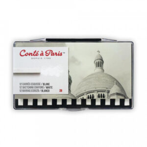 Conté à Paris Carrés Sketching Crayons Set of 12 White 2B - Image 1