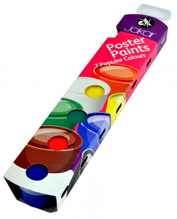 Jakar Poster Paints Popular Colours 7 x 20ml Clark Craft Products