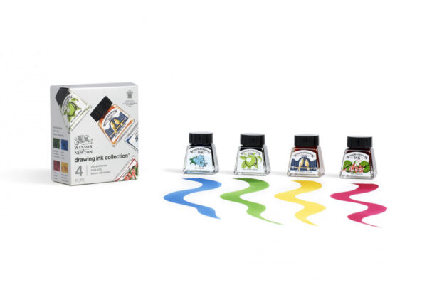 Winsor & Newton Drawing Ink Set of 4 Vibrant Tones - Image 2