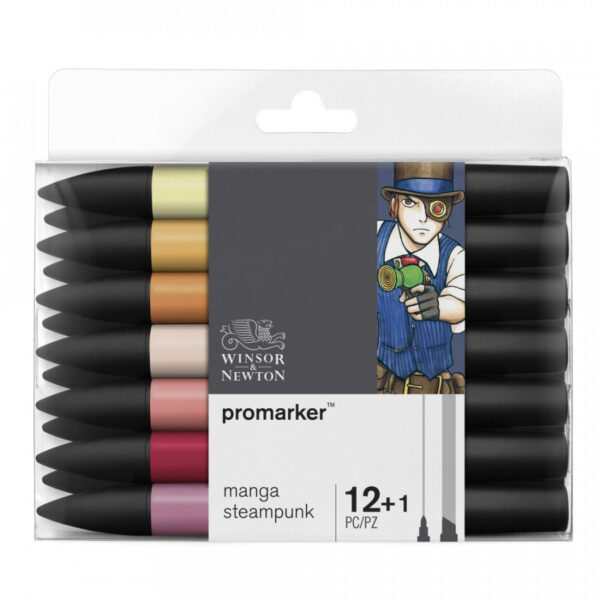 Winsor & Newton ProMarker 12+1 Manga Steampunk Set