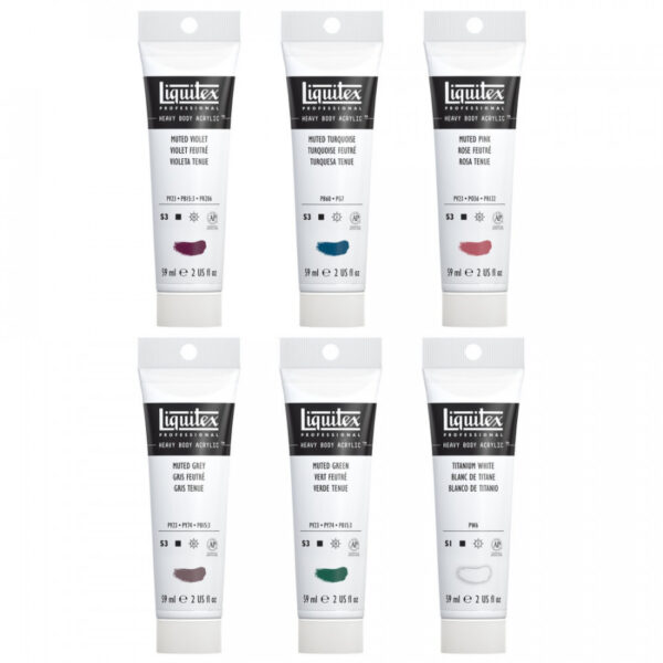 Liquitex Professional Heavy Body Acrylic Muted Set - 6 x 59ml