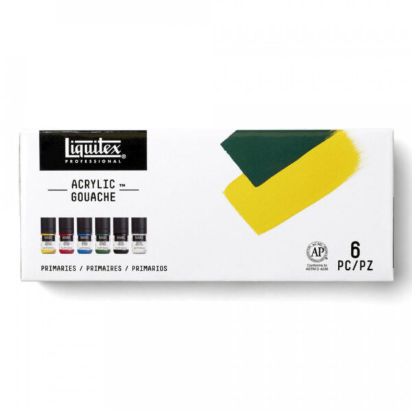 Liquitex Acrylic Gouache Set - 6 x 22ml Primary Colours