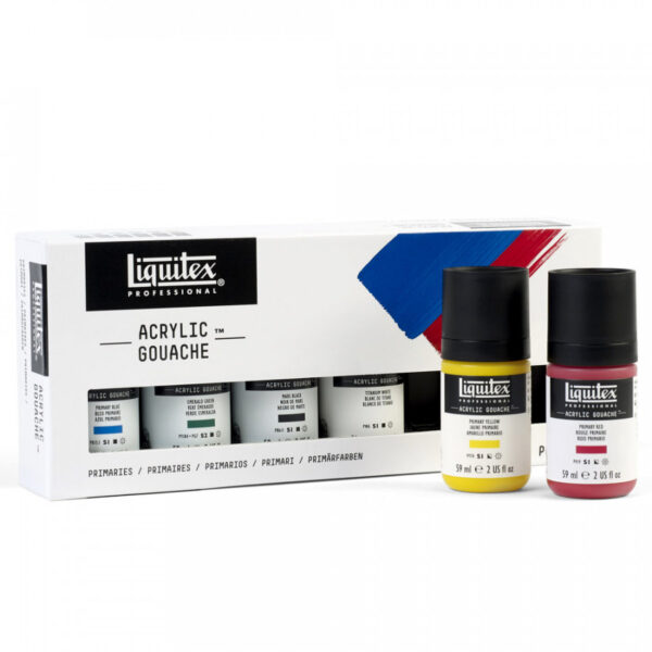 Liquitex Acrylic Gouache Set - 6 x 59ml Primary Colours - Image 5