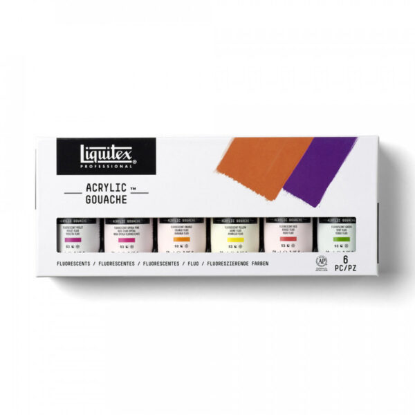 Liquitex Acrylic Gouache Set - 6 x 59ml Fluorescents - Image 2