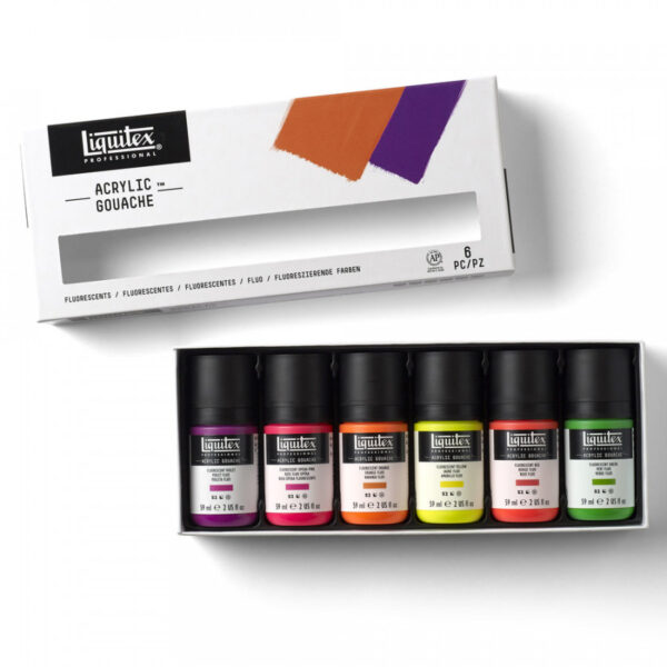 Liquitex Acrylic Gouache Set - 6 x 59ml Fluorescents - Image 3