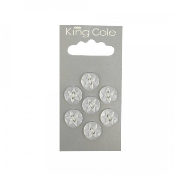 King Cole Round Flower Effect Buttons - Clear (Small)