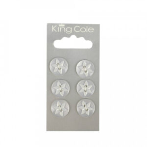 King Cole Round Flower Effect Buttons - Clear (Medium) - Image 1