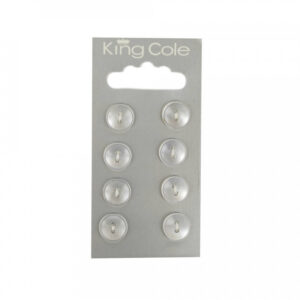 King Cole Round Plastic Button - Clear (Small) - Image 1