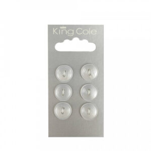 King Cole Round Plastic Button - Clear (Medium) - Image 1