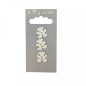 King Cole Teddy Bear Shaped Buttons - Cream - Image 1