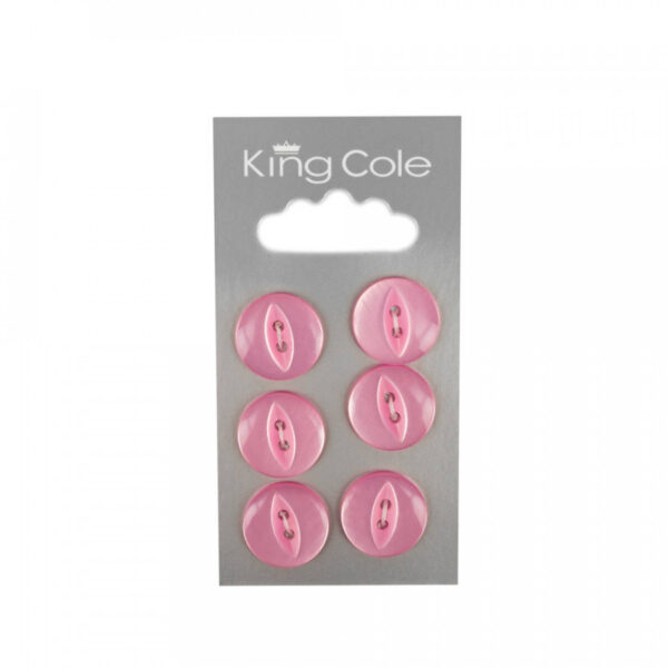 King Cole Fish-Eye Buttons - Pink (Medium)