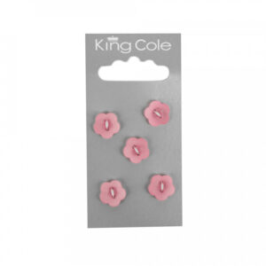 King Cole Flower Buttons - Pink (Small) - Image 1