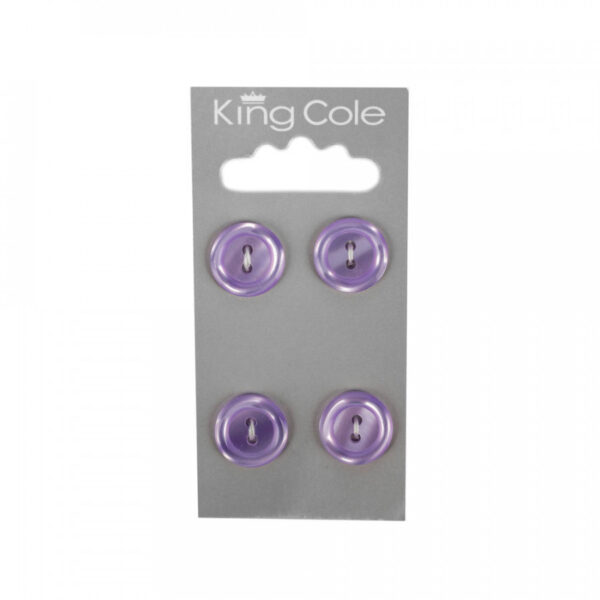 King Cole Rimmed Round Buttons - Purple (Small)