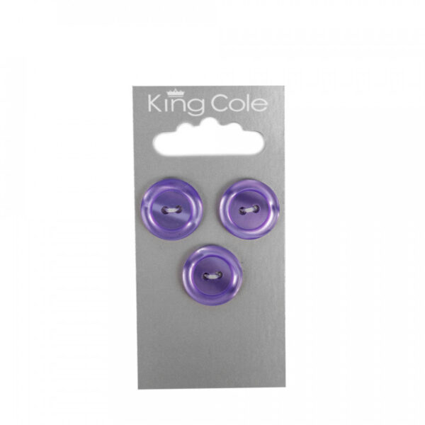 King Cole Rimmed Round Buttons - Purple (Medium)