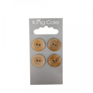 King Cole Rimmed Round Buttons - Wood (Medium) - Image 1