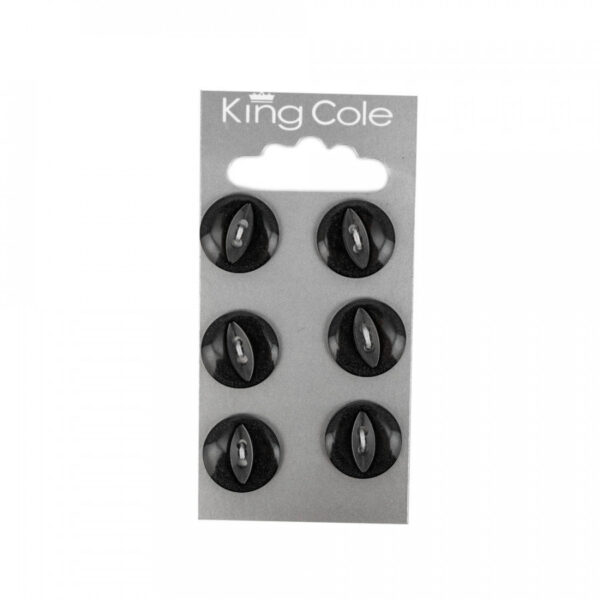 King Cole Fish-Eye Buttons - Black (Medium)
