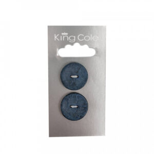 King Cole Round Shell Effect Buttons - Blue (Large) - Image 1