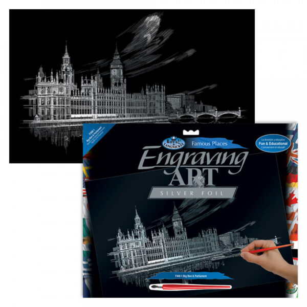 Famous Places Engraving Art - Big Ben & Parliament - Image 2
