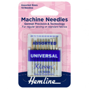 Hemline Sewing Machine Needles: Universal: Assorted Pack of 10 - Image 1