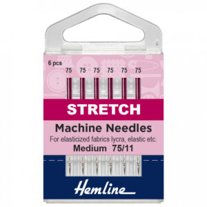 Hemline Sewing Machine Needles: Stretch: Fine 75/11: 5 Pieces - Image 1