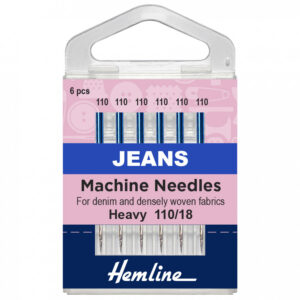 Hemline Sewing Machine Needles: Jeans: Heavy 110/18: 5 Pieces - Image 1