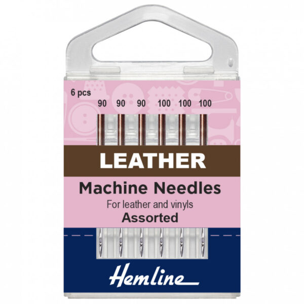 Hemline Sewing Machine Needles: Leather: Mixed: 6 Pieces