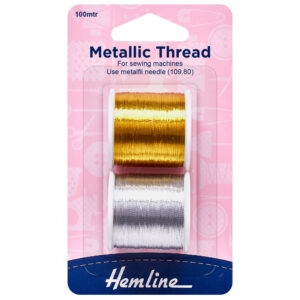 Hemline Metallic Thread: 100m: Gold/Silver: 2 Pieces - Image 1