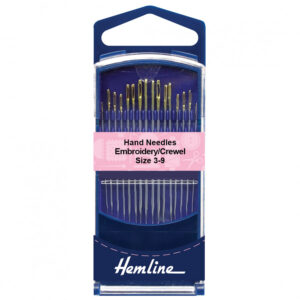 Hemline Premium Hand Sewing Needles Embroidery/Crewel Sizes 3-9 - Image 1