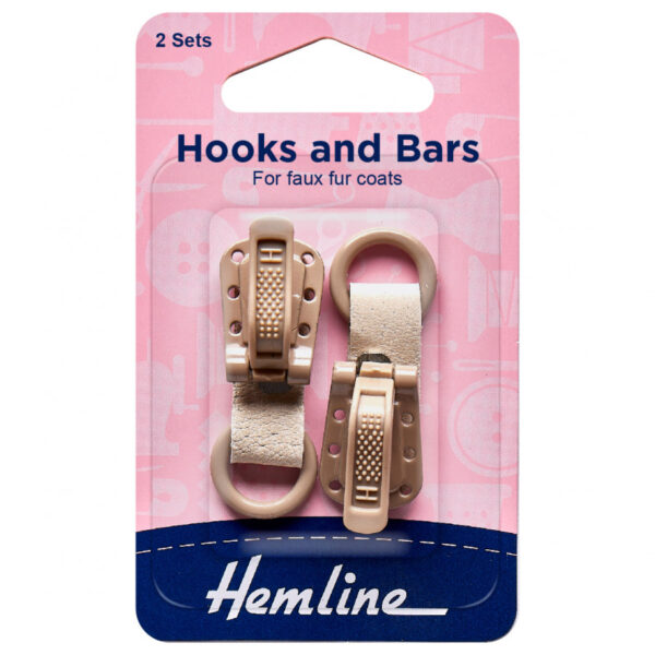 Hemline Hook & Bar Fastener - Beige