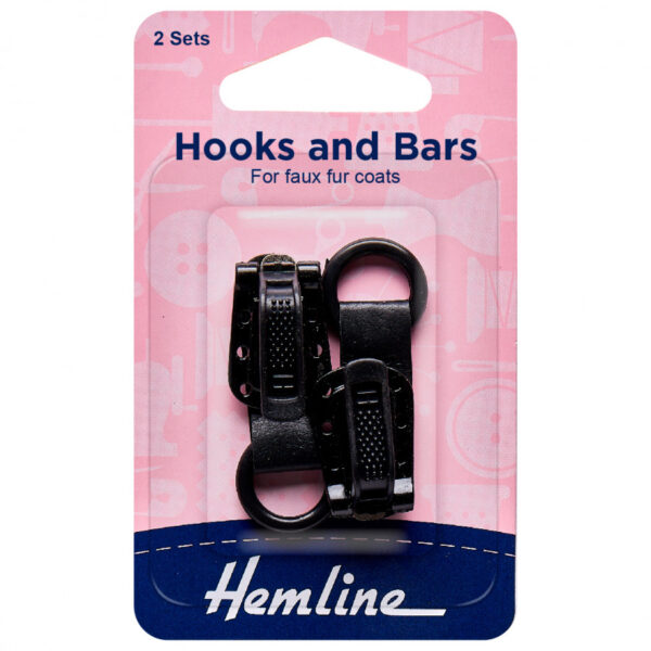 Hemline Hook & Bar Fastener - Black