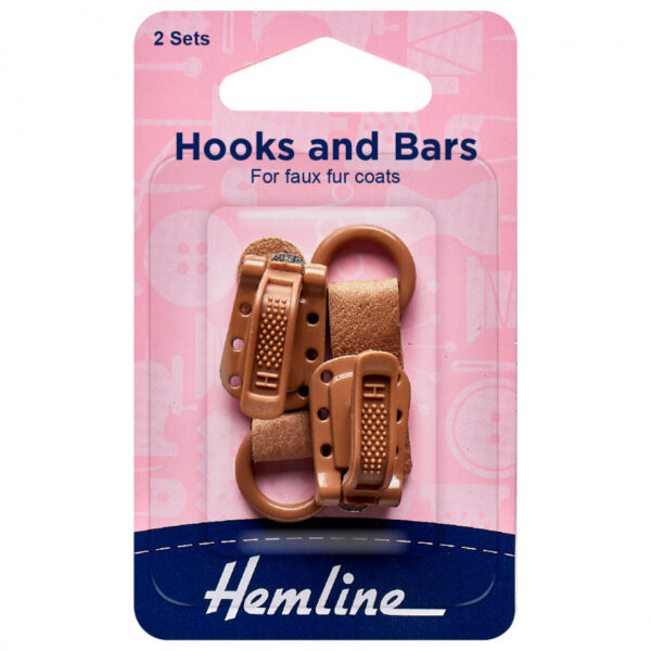 Hemline Hook & Bar Fastener - Brown