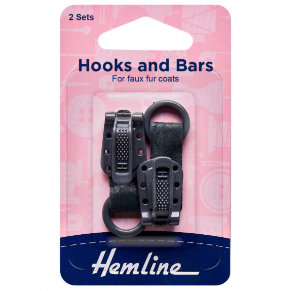 Hemline Hook & Bar Fastener - Dark Grey